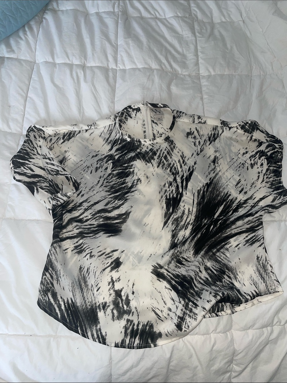 Worthington Women’s Black & White Abstract Print Top